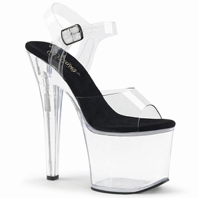 Chic Footwear for Summer Holiday Time RADIANT-708 Clear-Black/Clear