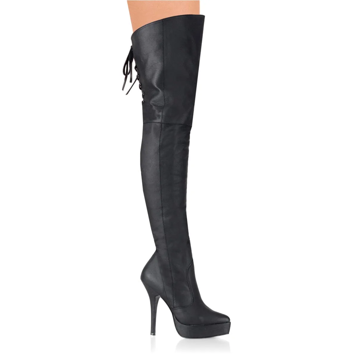 INDULGE-3011 Black Leather (P) Crisp Edge Dream Walk