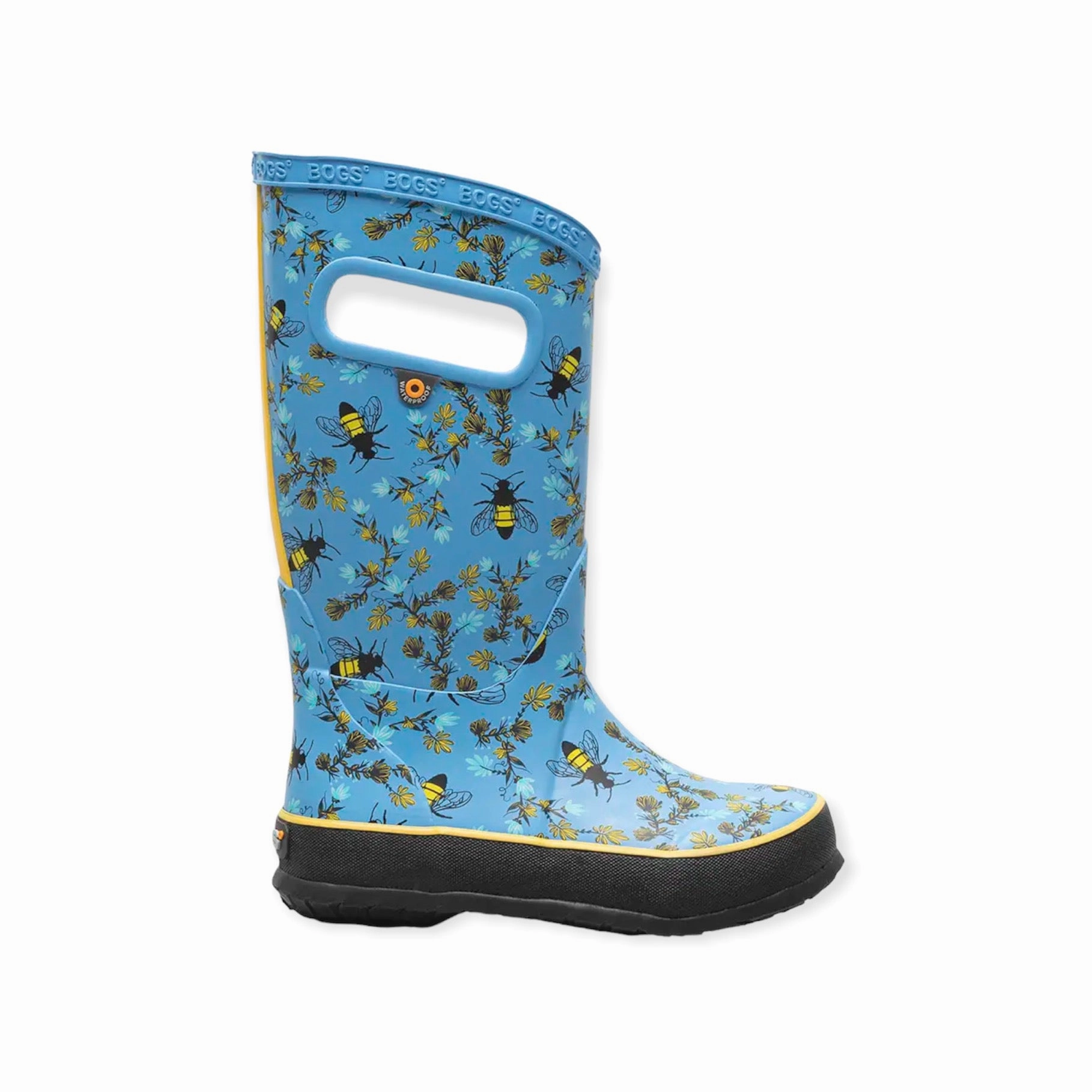 Contoured Footbed Neutral design Rainboot Bees - Azure