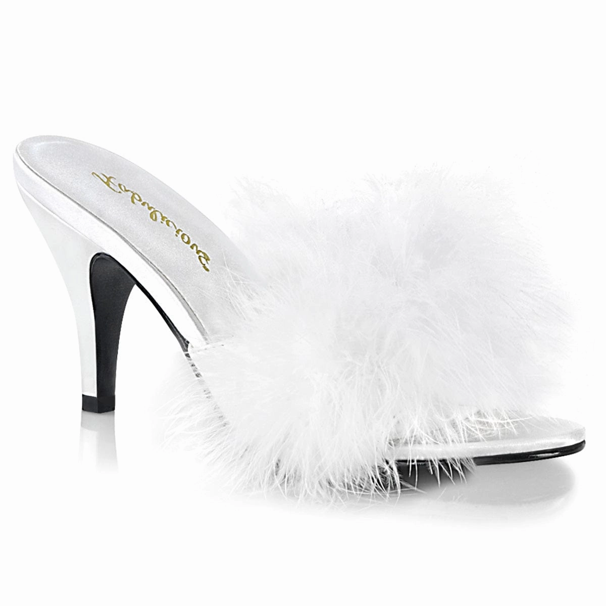 AMOUR-03 White Pu-Fur Step Ahead Comfort Outsole