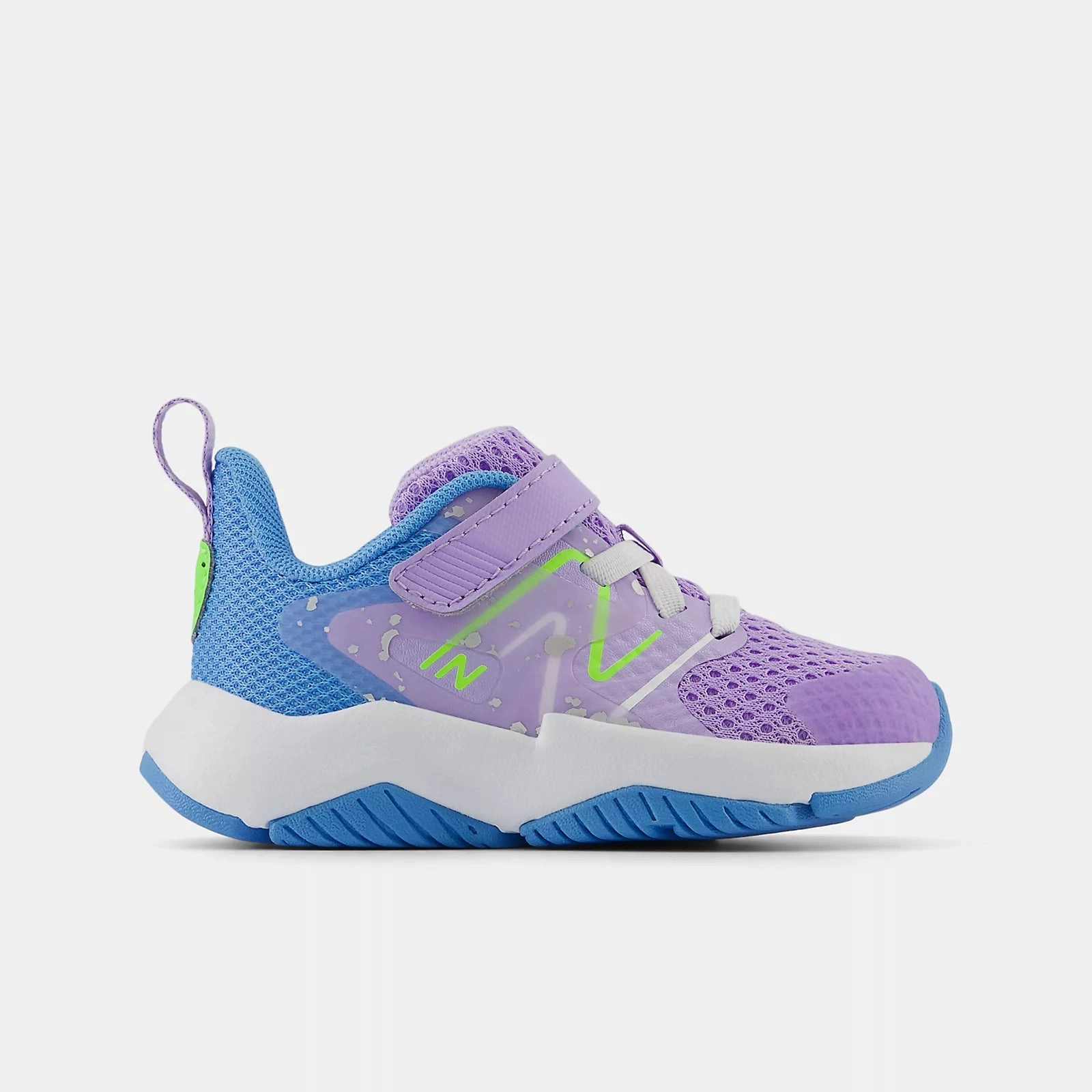 Rave Run v2 - Bungee Lace with Top Strap - Lilac Glo with Sky Blue Month Strong