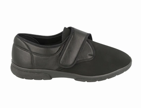 Shiny Tone Mens Stretch Carlton Black Slippers