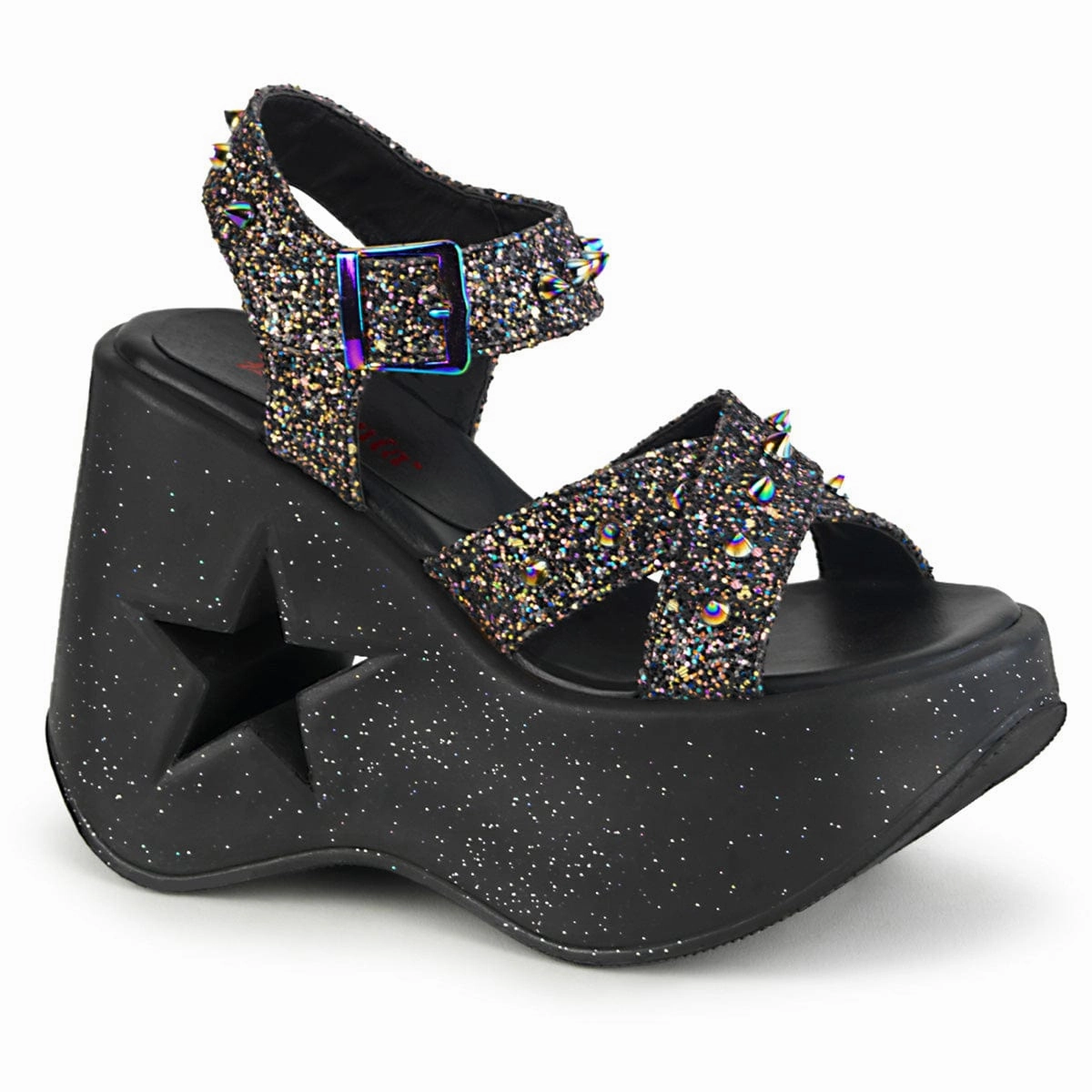 DYNAMITE-02 Black Multi Glitter Comfy Feel Lightweight Flats