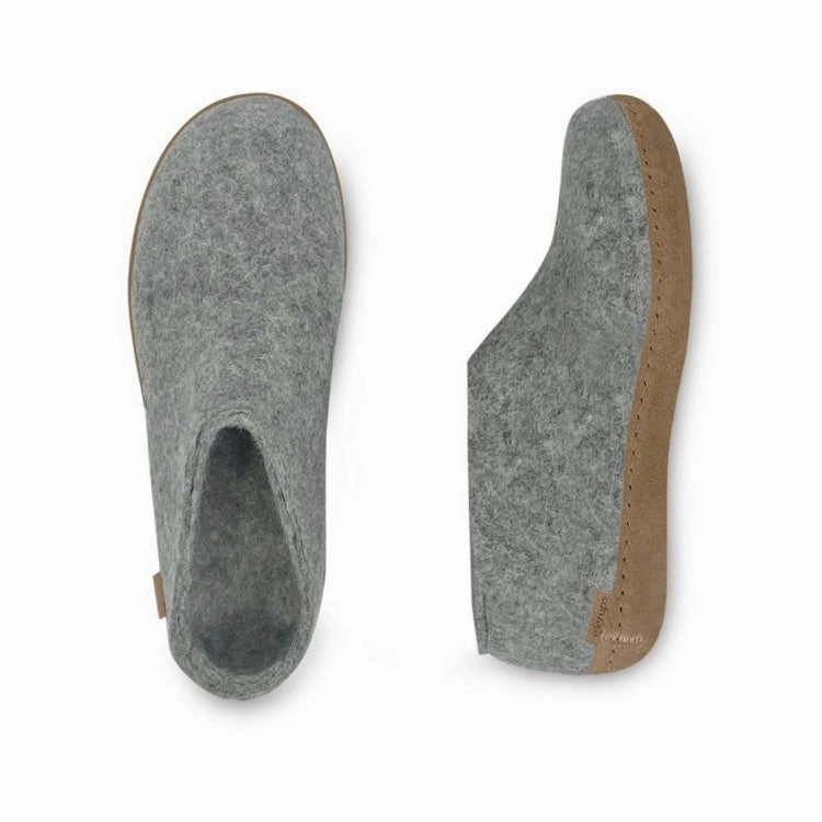Quick Walk Slip Instant Fit Sandals Shoe with Leather Sole - Grey