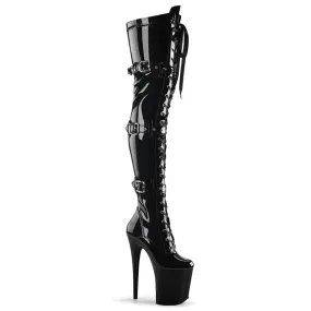 FLAMINGO-3028 Black Stretch Patent/Black Equestrian Good Traction