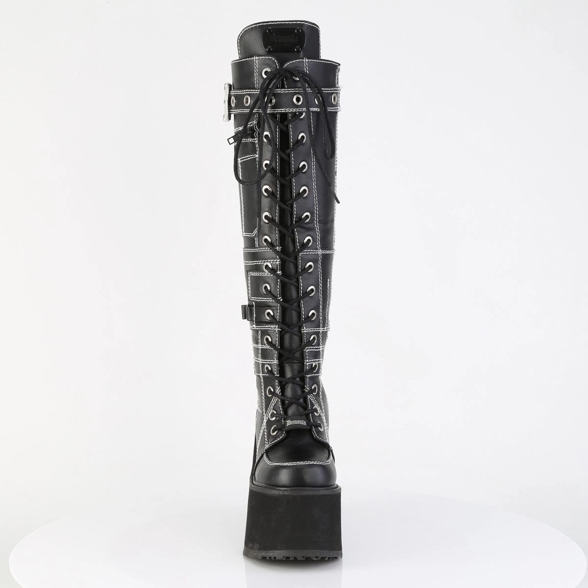 Indoor Waterproof Protection SWING-260 Black Vegan Leather Knee High Boots