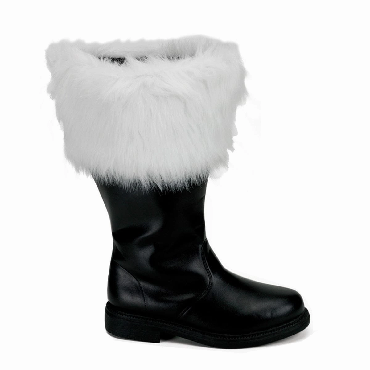 SANTA-106WC Black Pu-White Faux Fur Everywhere Fit