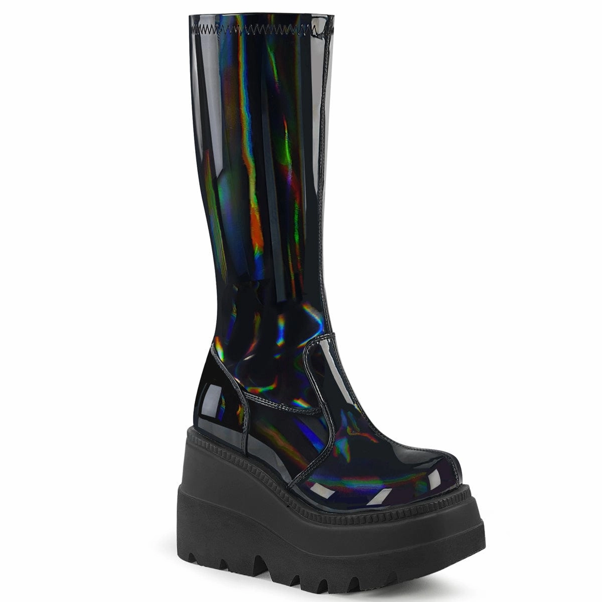 SHAKER-65 Stretch Black Patent Hologram Velvet Soft Neutral Glow