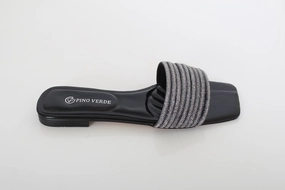 Comfortable foot fit PINO VERDE Crystal Embellished Flats