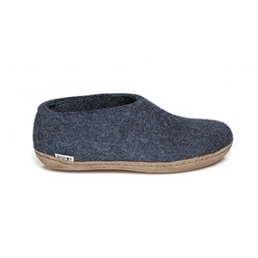 Shoe with Leather Sole - Denim Grip Hold Heat Free