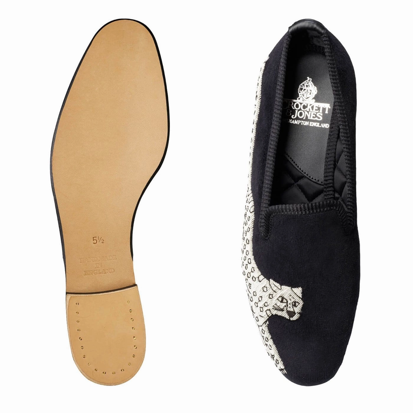 Easy Wear Footwear Loose Fit Silver Leopard Black Velvet