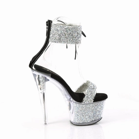 ethnic touch Stylish Casual Shoes SKY-327RSI Silver Multi Rhinestones-Black/Silver Rhinestones