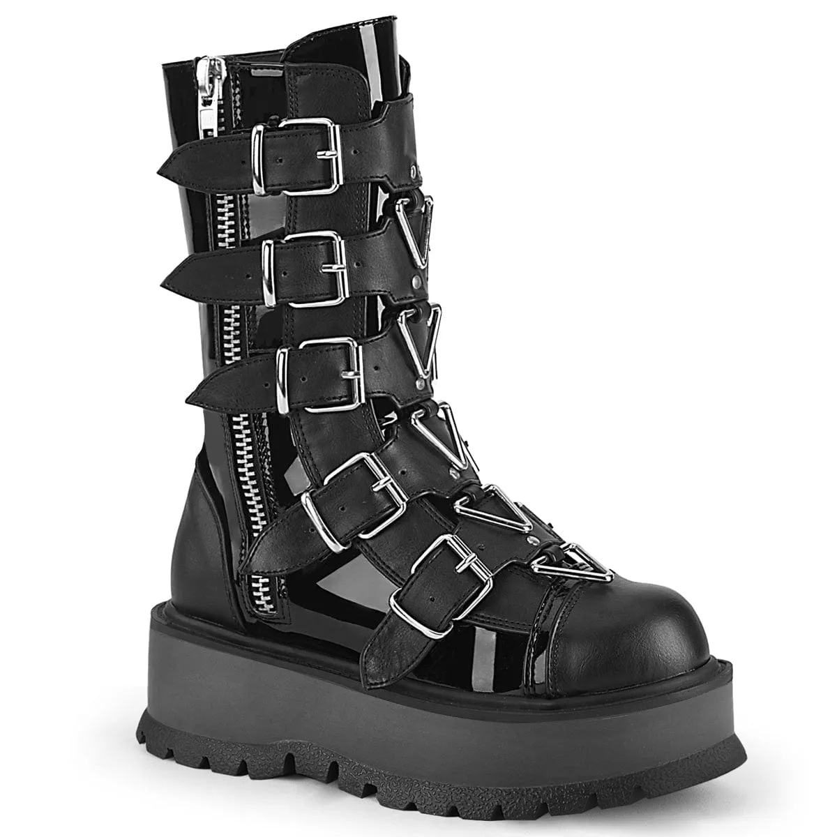 heel cup Dive Gear SLACKER-160 Black Patent -Vegan Leather