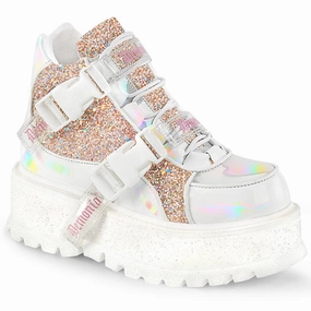 Durable Fit SLACKER-50 White Hologram graphic Patent -Baby Pink Multi Glitter