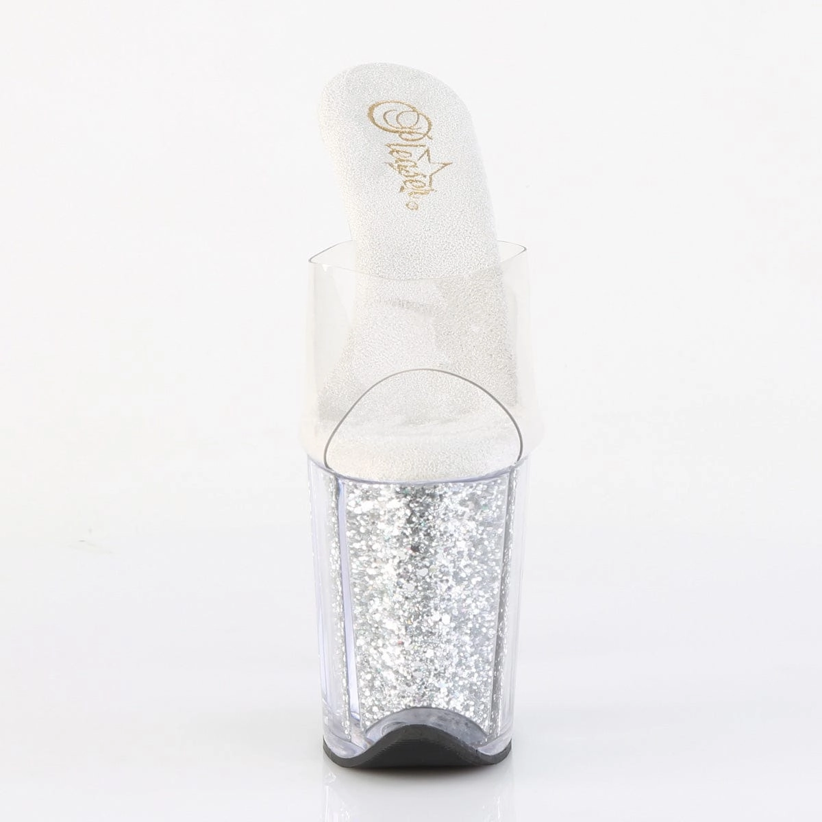 FLAMINGO-801G Clear/Silver Glitter Standing Comfort Comfortable Outdoor Sandals