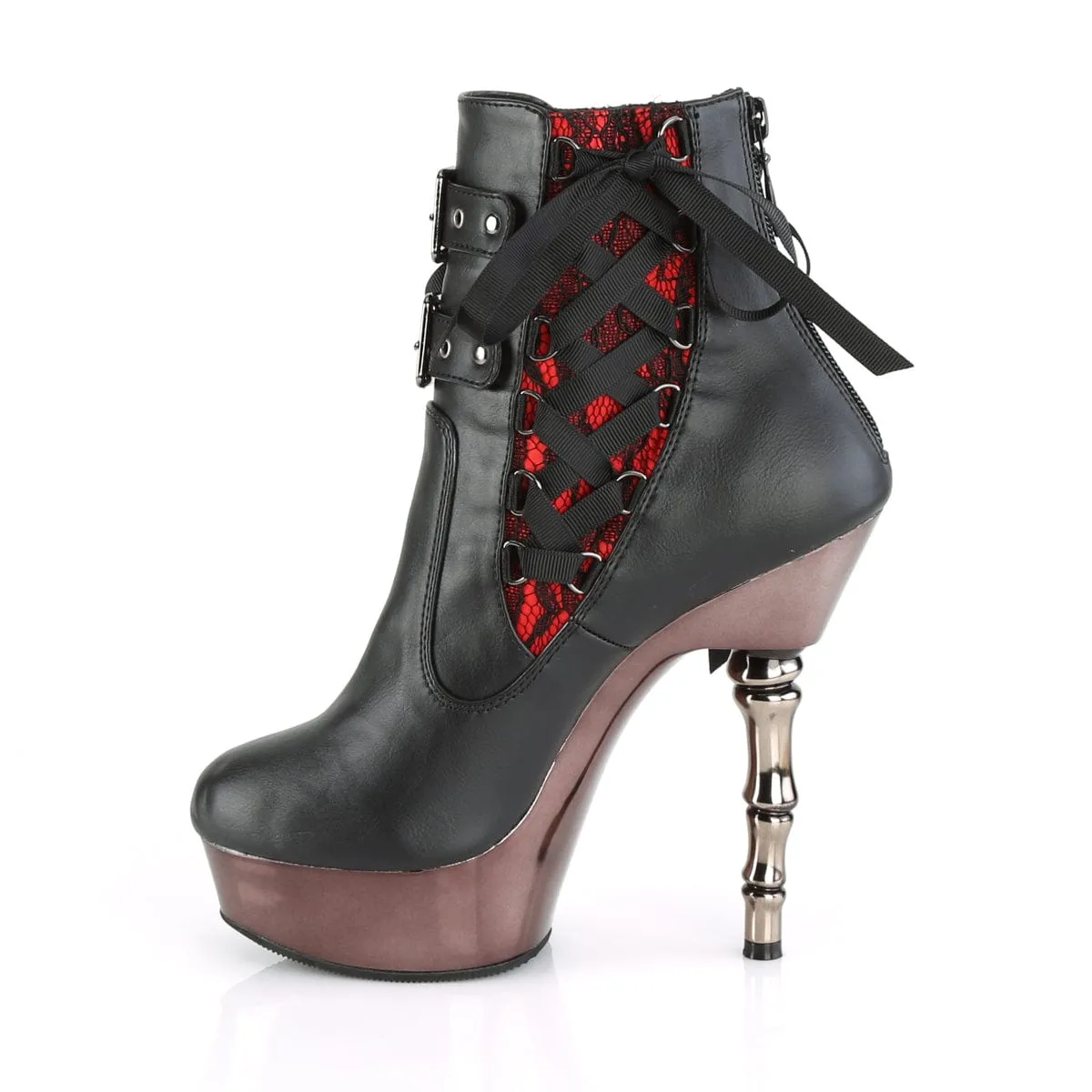 Dust Guard Comfort Flex MUERTO-1030 Black Faux Leather/Pewter Chrome Mid-Calf Boots