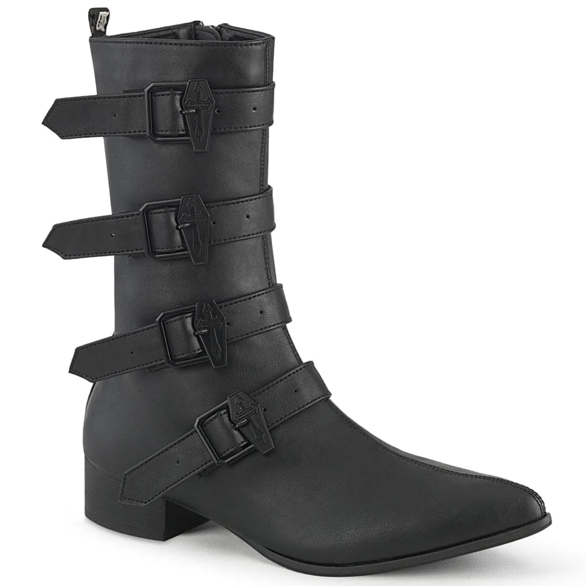 WARLOCK-110-C Black Vegan Leather Flexible Material