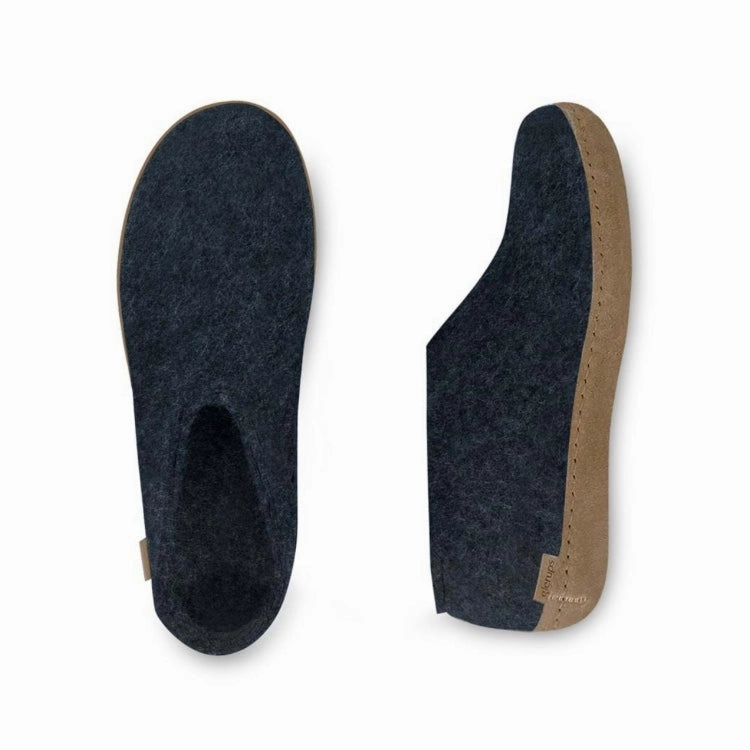 Shoe with Leather Sole - Denim Cozy Step Chill Travel Footwear