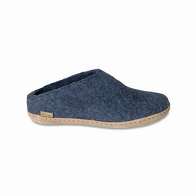 Low Arch Suede Soft Slip-on with Leather Sole - Denim