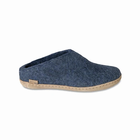 Low Arch Suede Soft Slip-on with Leather Sole - Denim