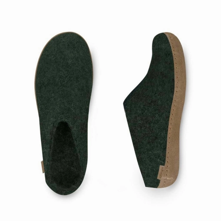 Winter Warm Light Core Slip-on with Leather Sole - Forest