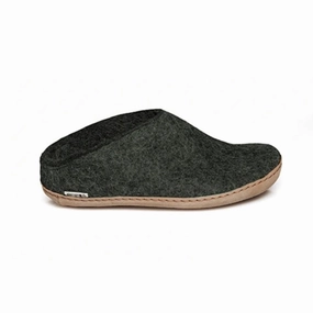 medium fit Slip-on with Leather Sole - Forest