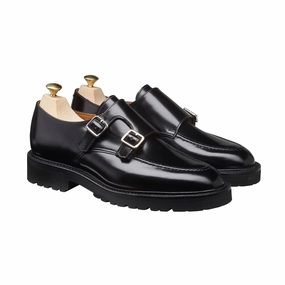 Monk Strap Style Ava in Black Cavalry Calf