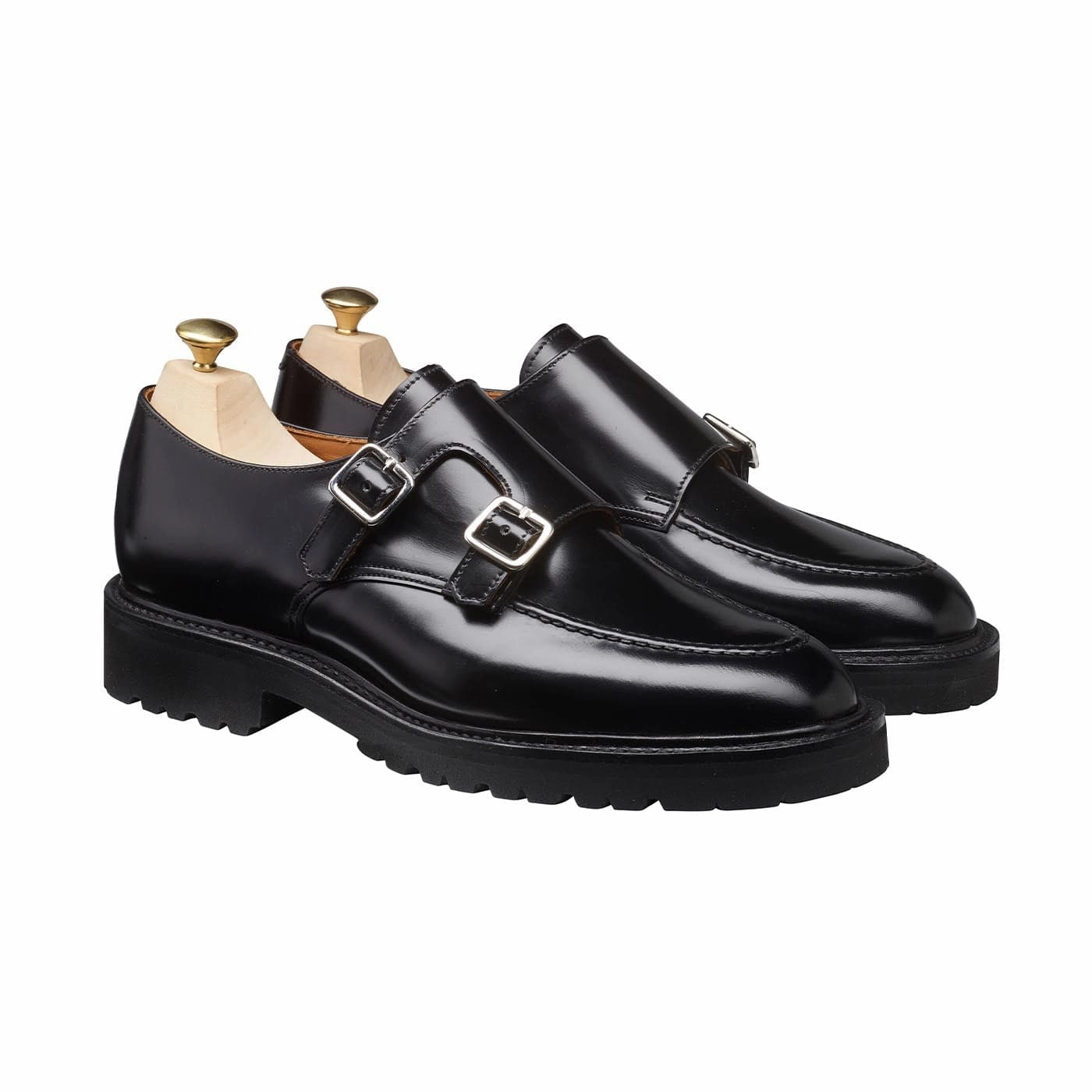 Monk Strap Style Ava in Black Cavalry Calf
