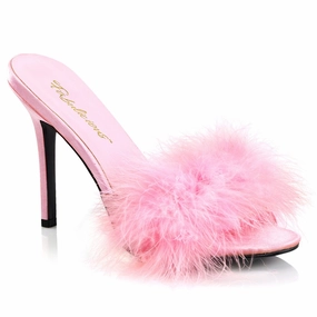 CLASSIQUE-01F Baby Pink Pu-Fur zipper