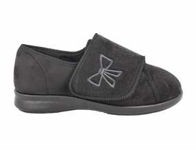 Mesh Calm Mood Womens Wide Fit Keeston Black Slippers