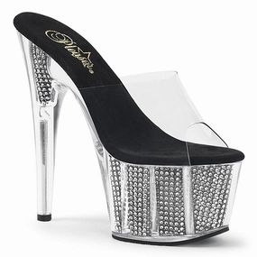 ADORE-701SRS Clear/Black Simulated Rhinestones Durable outsole