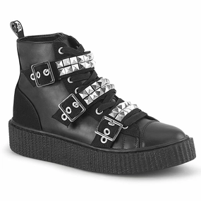 Trend Hot SNEEKER-225 Black Canvas-Vegan Leather