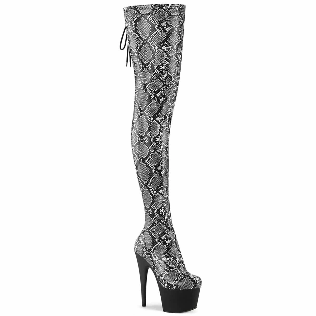 Metal Edge Comfortable Wear ADORE-3008SP-Boot Grey-Black Snake Print/Black Matte