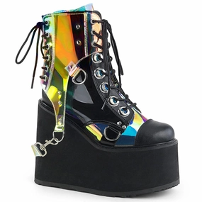 Rock Guard Hill Tough SWING-115 Black Mirror Ankle Boots