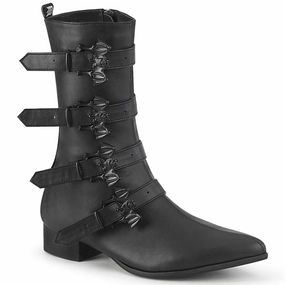 WARLOCK-110-B Black Vegan Leather spring shoes