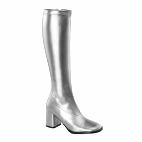 Street Run GOGO-300 Silver Metallic Stretch Pu