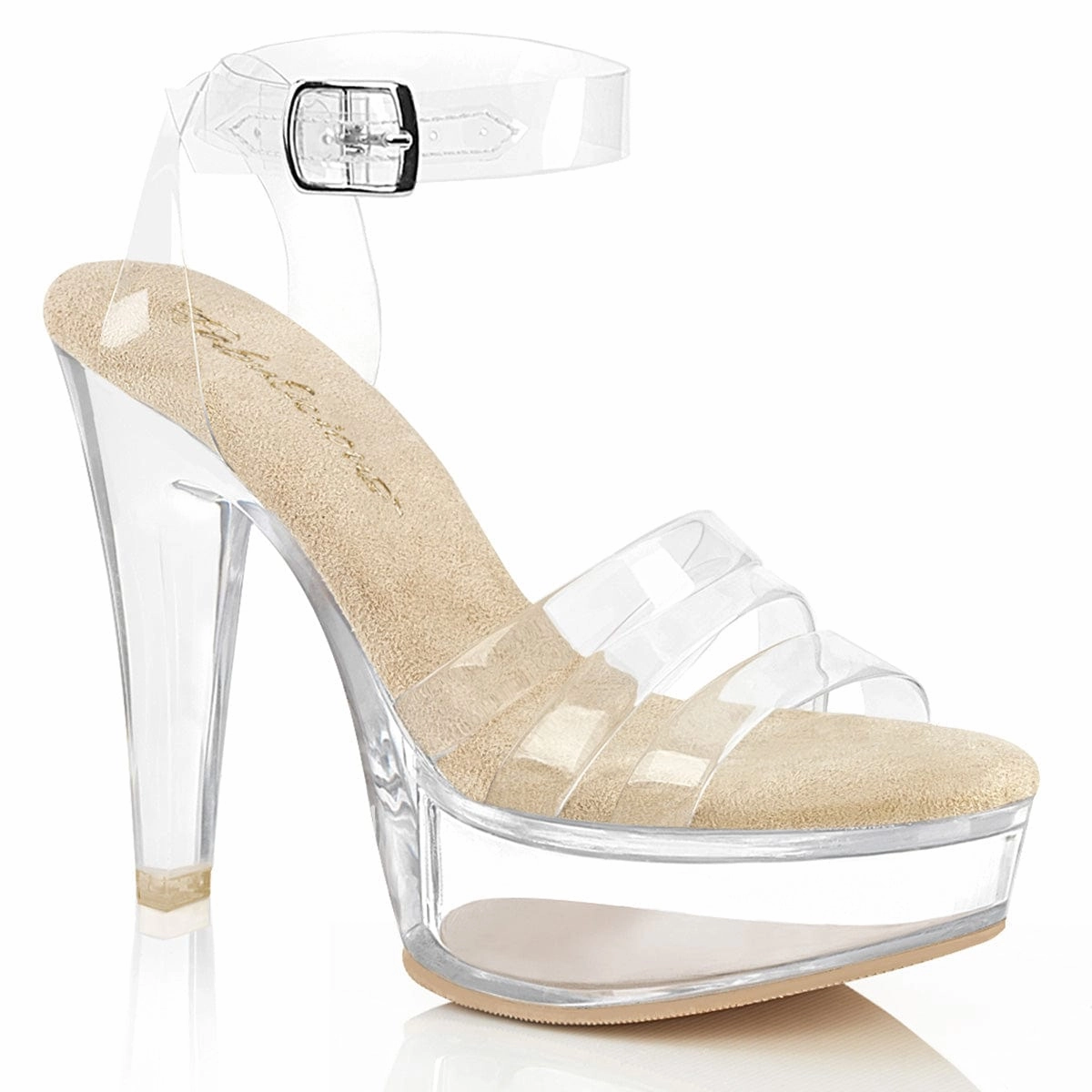 Outdoor Wedding Heels Holiday Office Shoes MARTINI-505 Clear-Cream/Clear