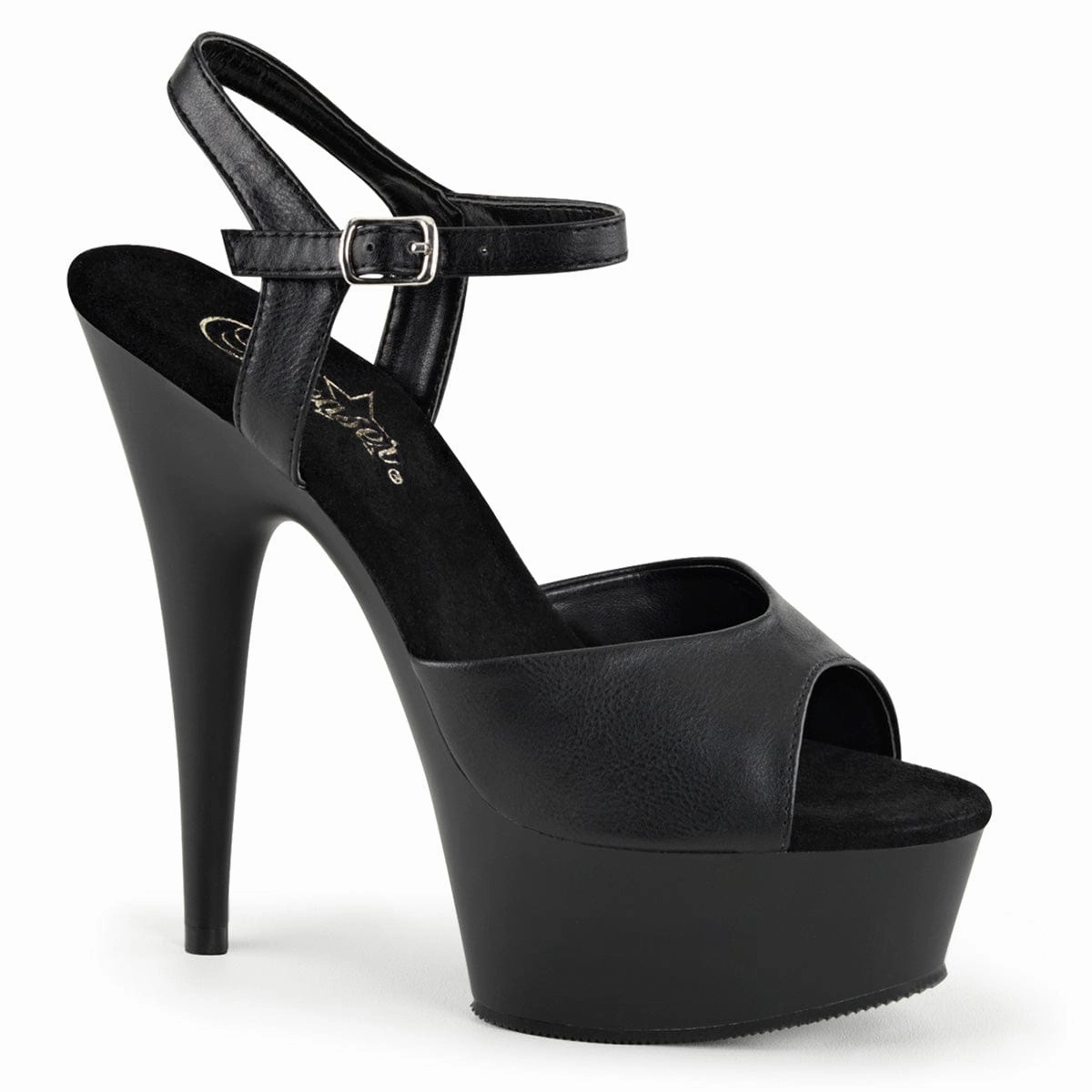 Party Shoes Occasion Shoes DELIGHT-609 Black Faux Leather/Black Matte