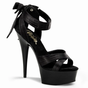 Heel Support DELIGHT-668 Black Satin/Black