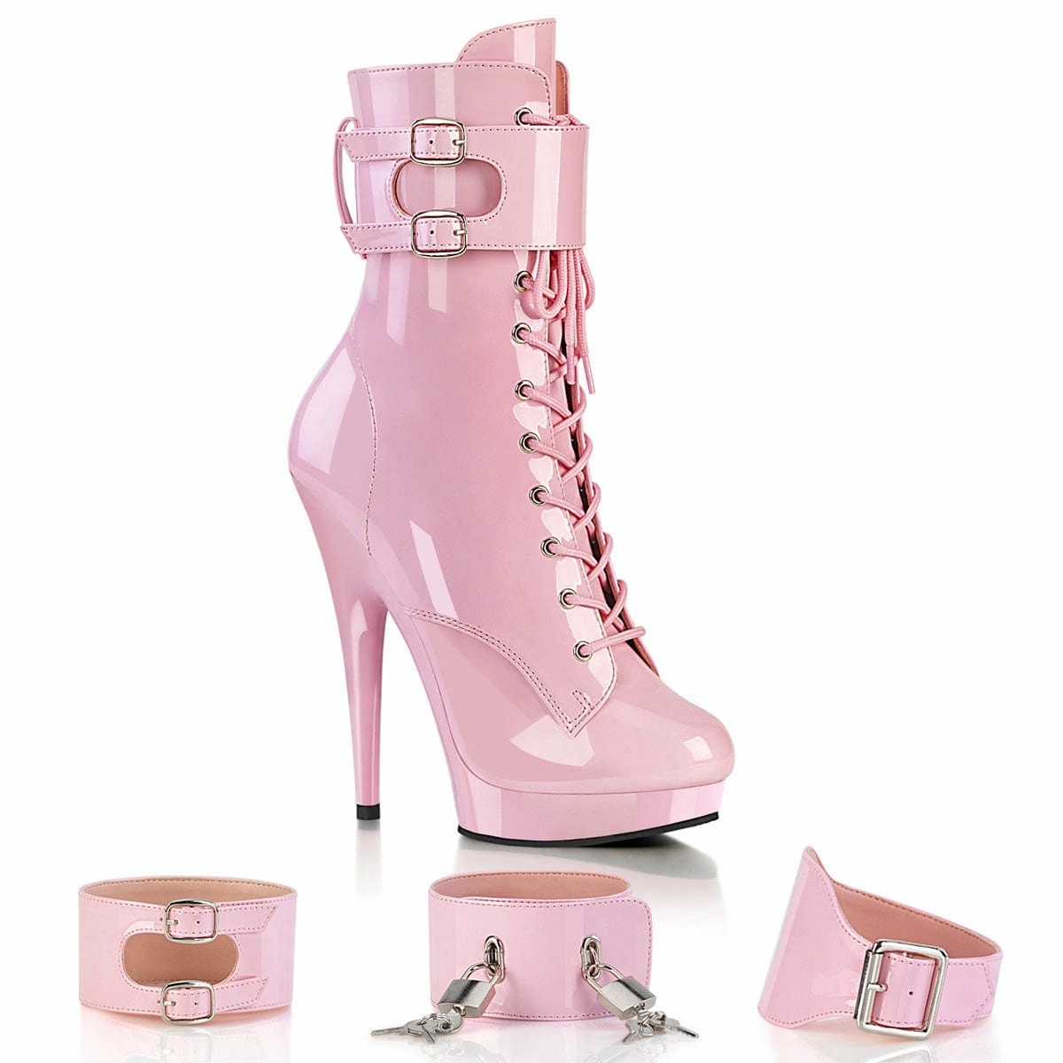 SULTRY-1023 Baby Pink Patent/Baby Pink High   Performance Ankle Coverage