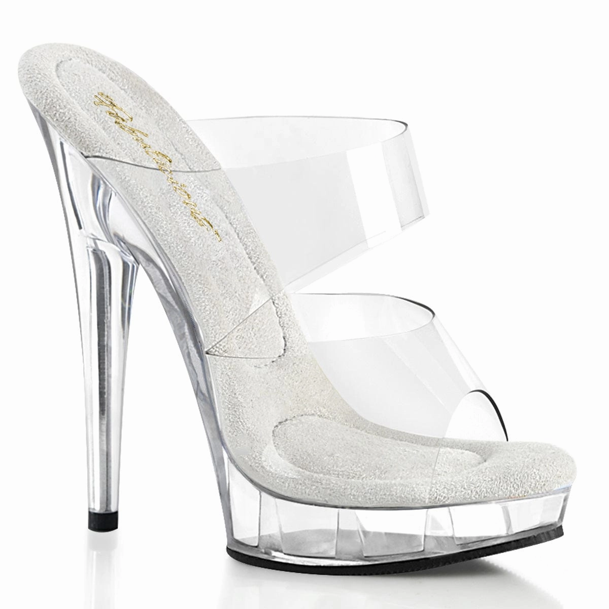 Chunky Heels Elastic Goring SULTRY-602 Clear/Clear