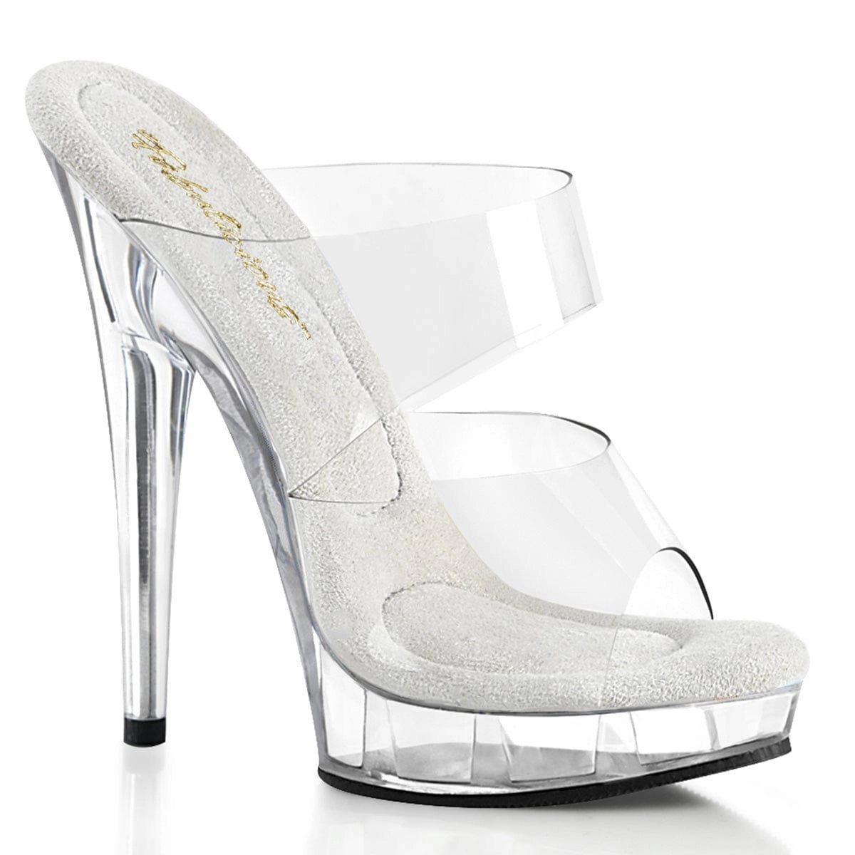 Chunky Heels Elastic Goring SULTRY-602 Clear/Clear