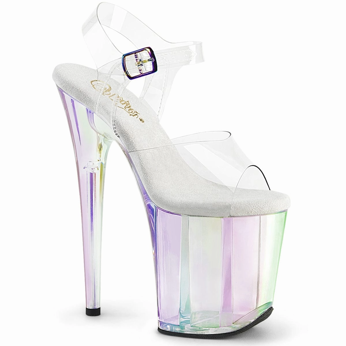 FLAMINGO-808HT Clear/ Hologram Tinted Fashionable Chic Open-toe Shoes