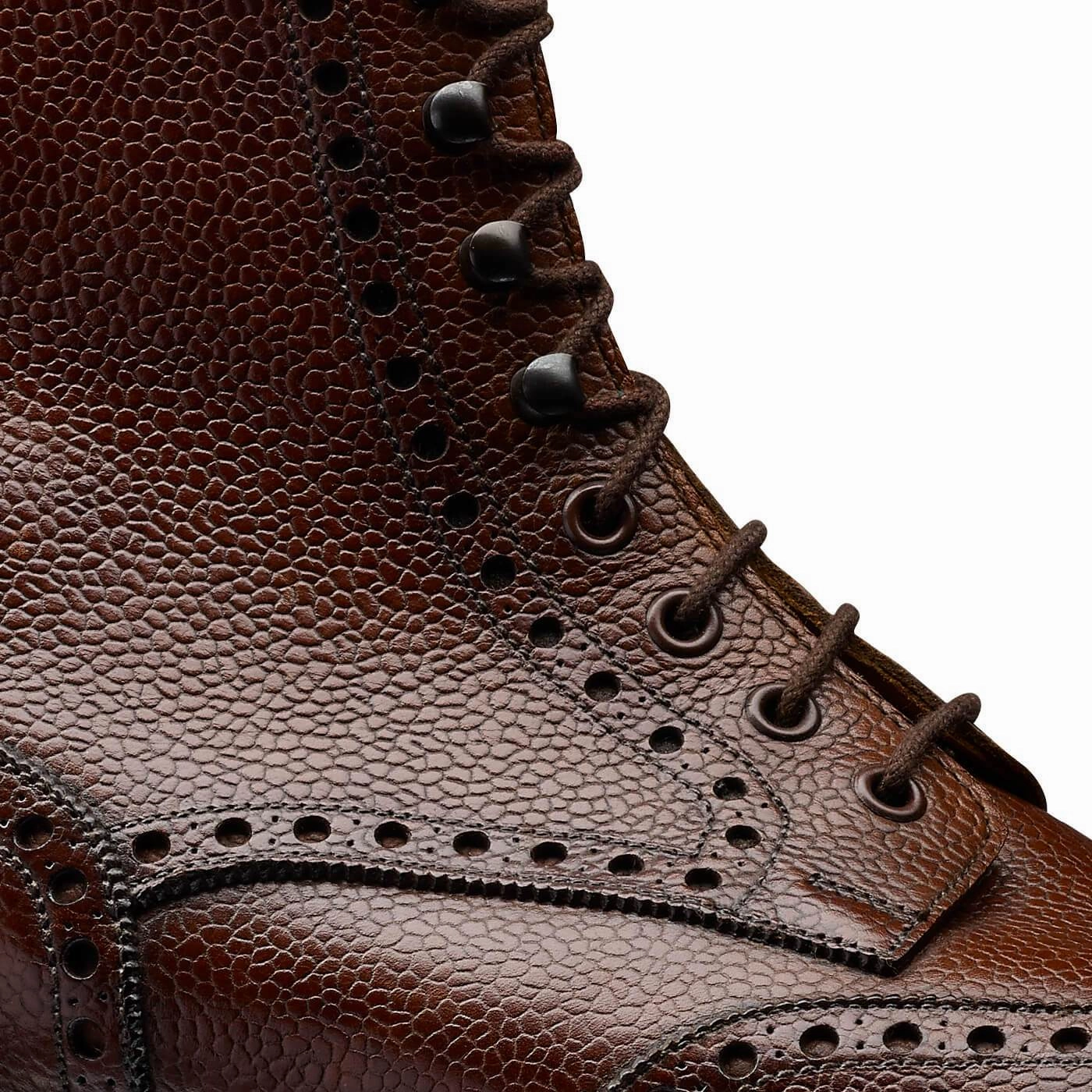 Lace Up Trendy Islay Dark Brown Scotch Grain