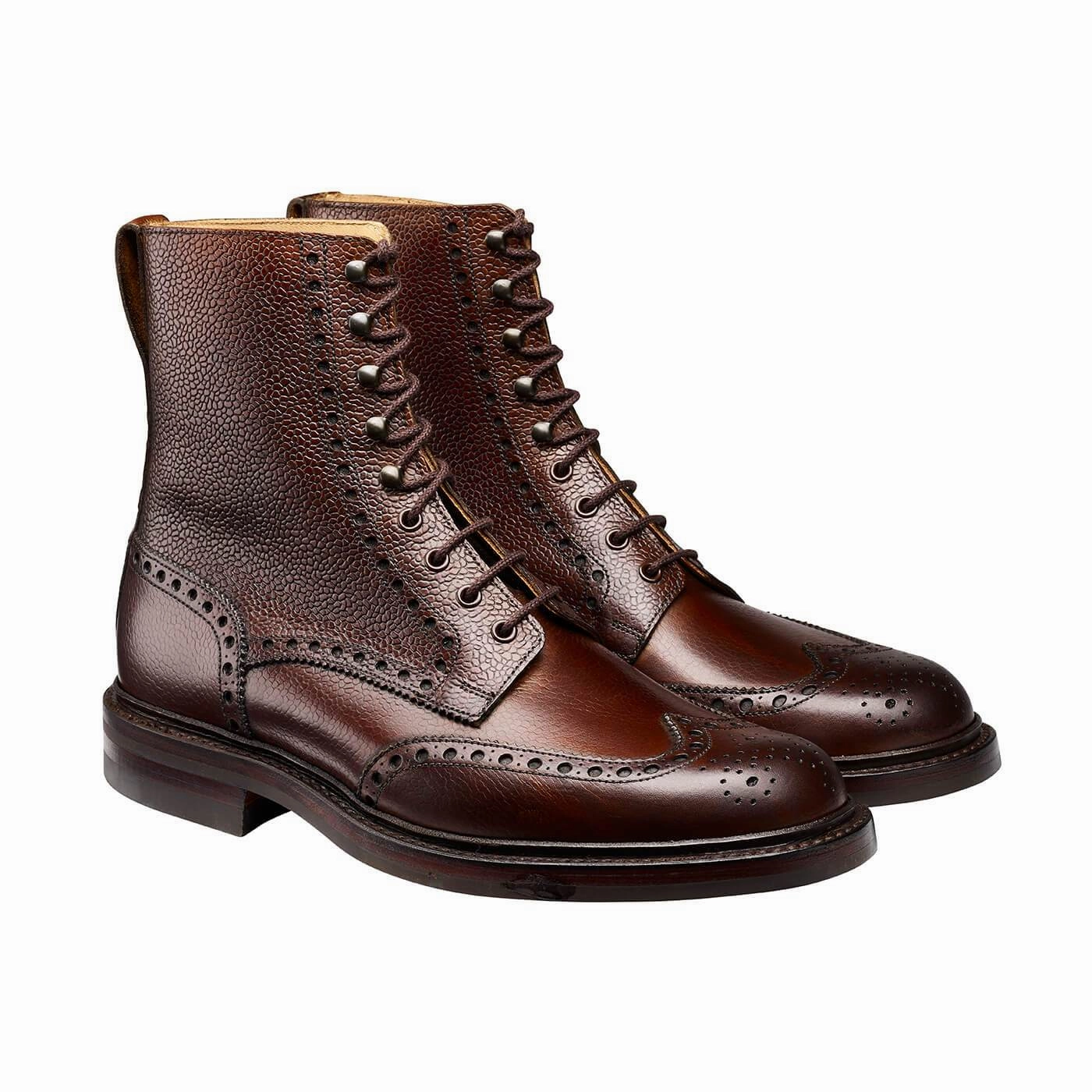 fashionable footwear Islay Dark Brown Scotch Grain