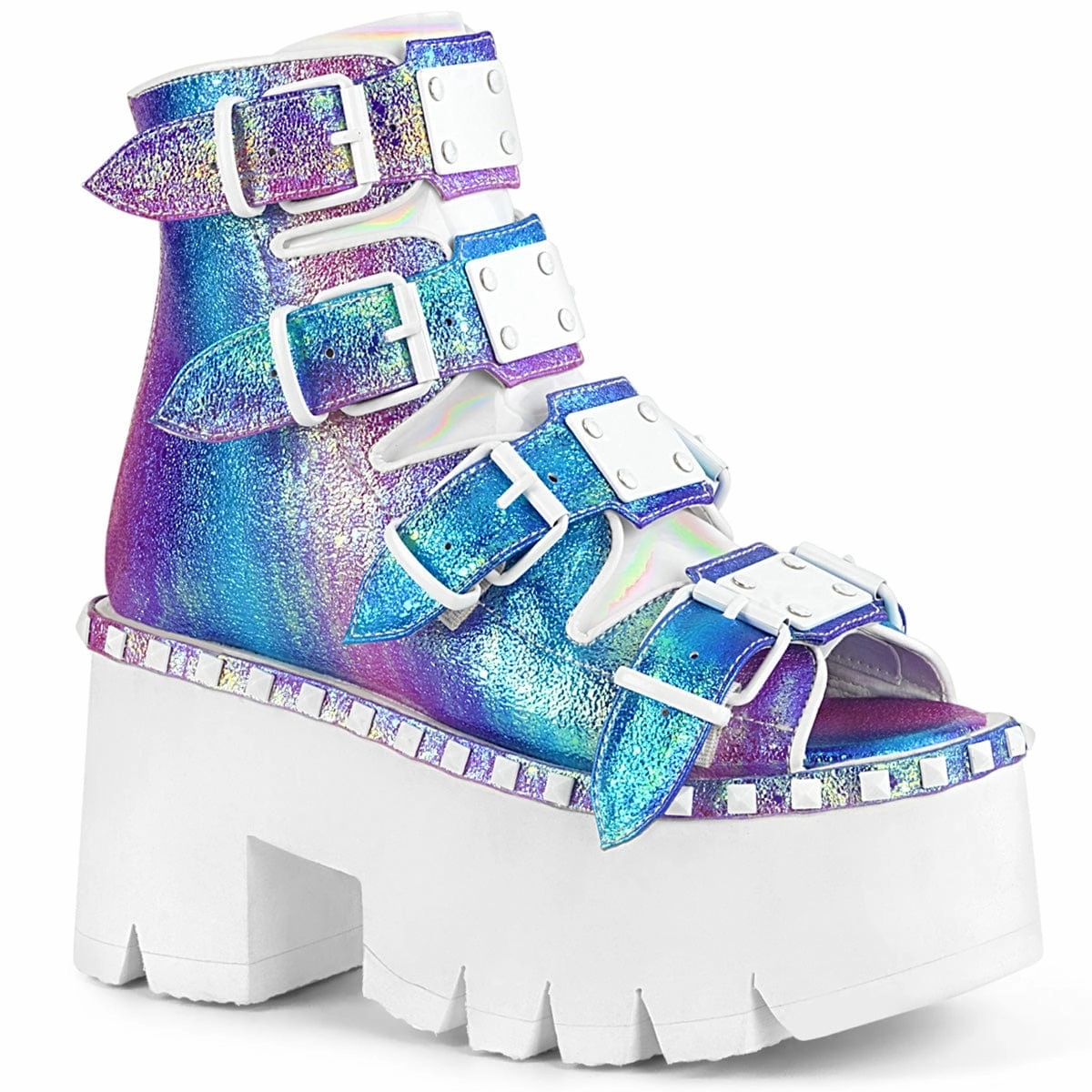 non-slip High-Top Style ASHES-70 Purple Multi Iridescent Vegan Leather