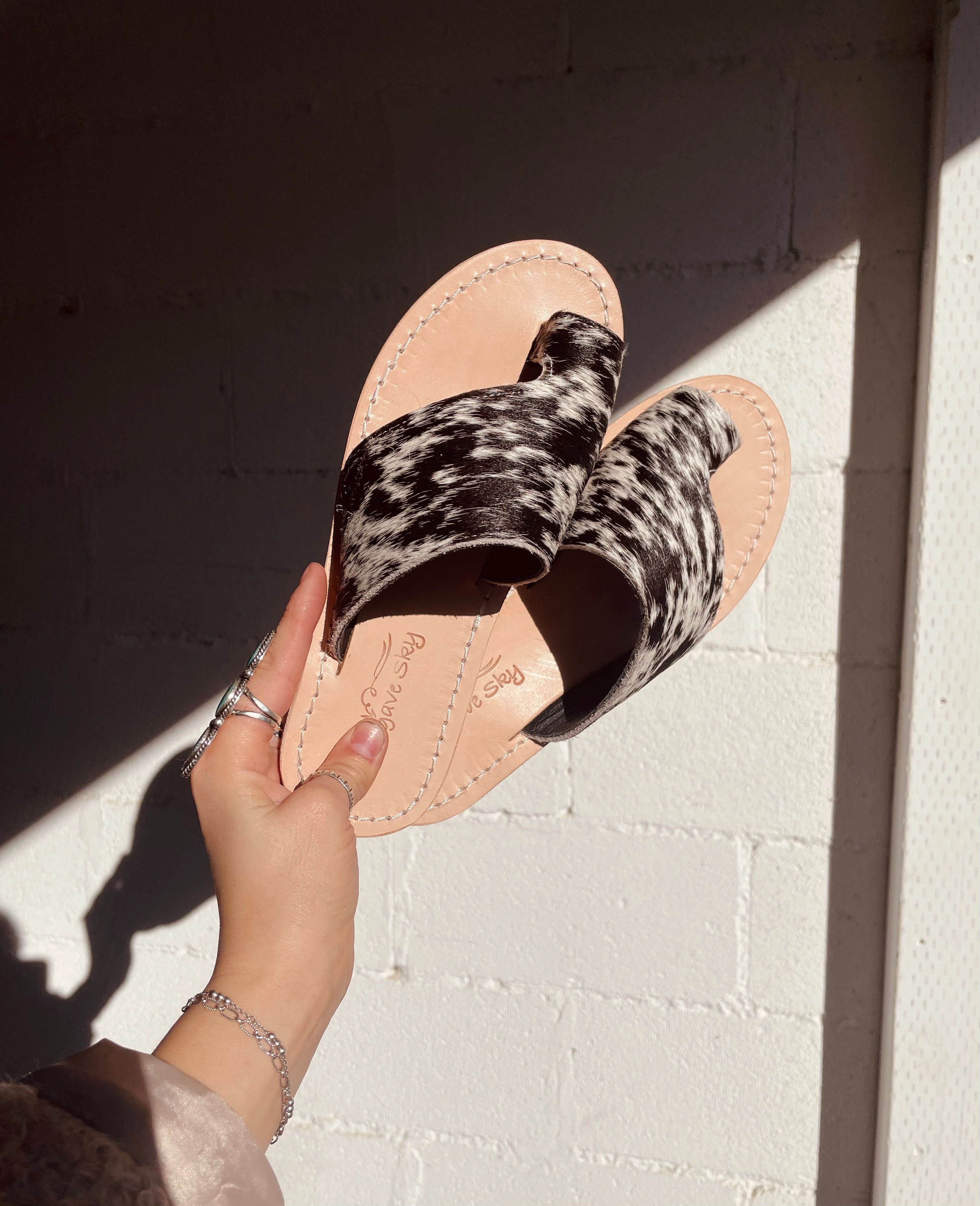 No Pressure Tanya Cowhide - Salt & Pepper