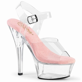 Handmade KISS-208 Platform Shoes Clear-Baby Pink/Clear