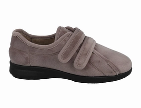 Womens Wide Fit Adjustable Fork Taupe Slippers Agile Path