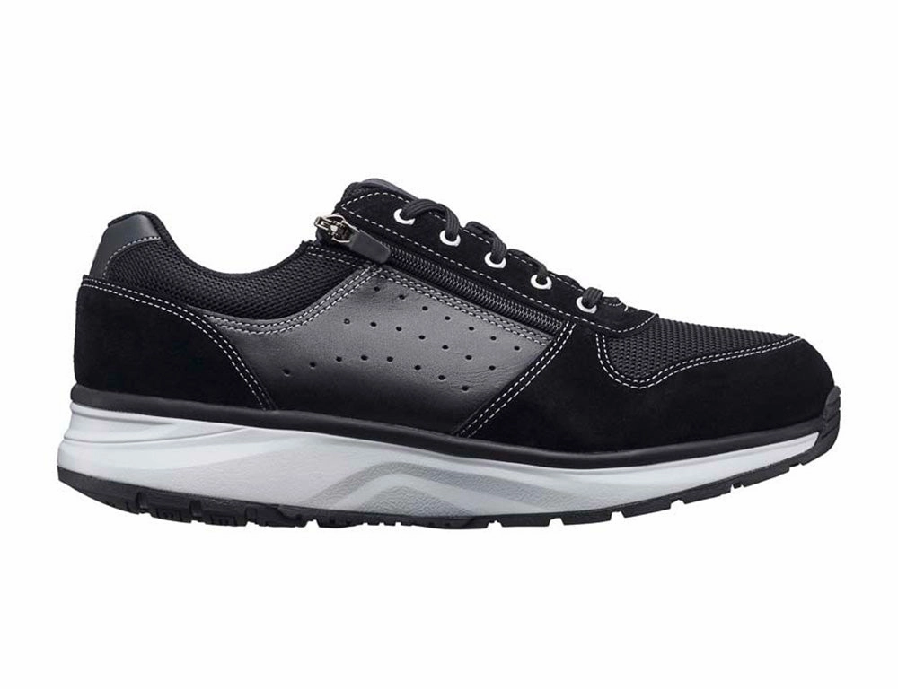 Mens Active Zip Dynamo Black Trainers Pair Quick